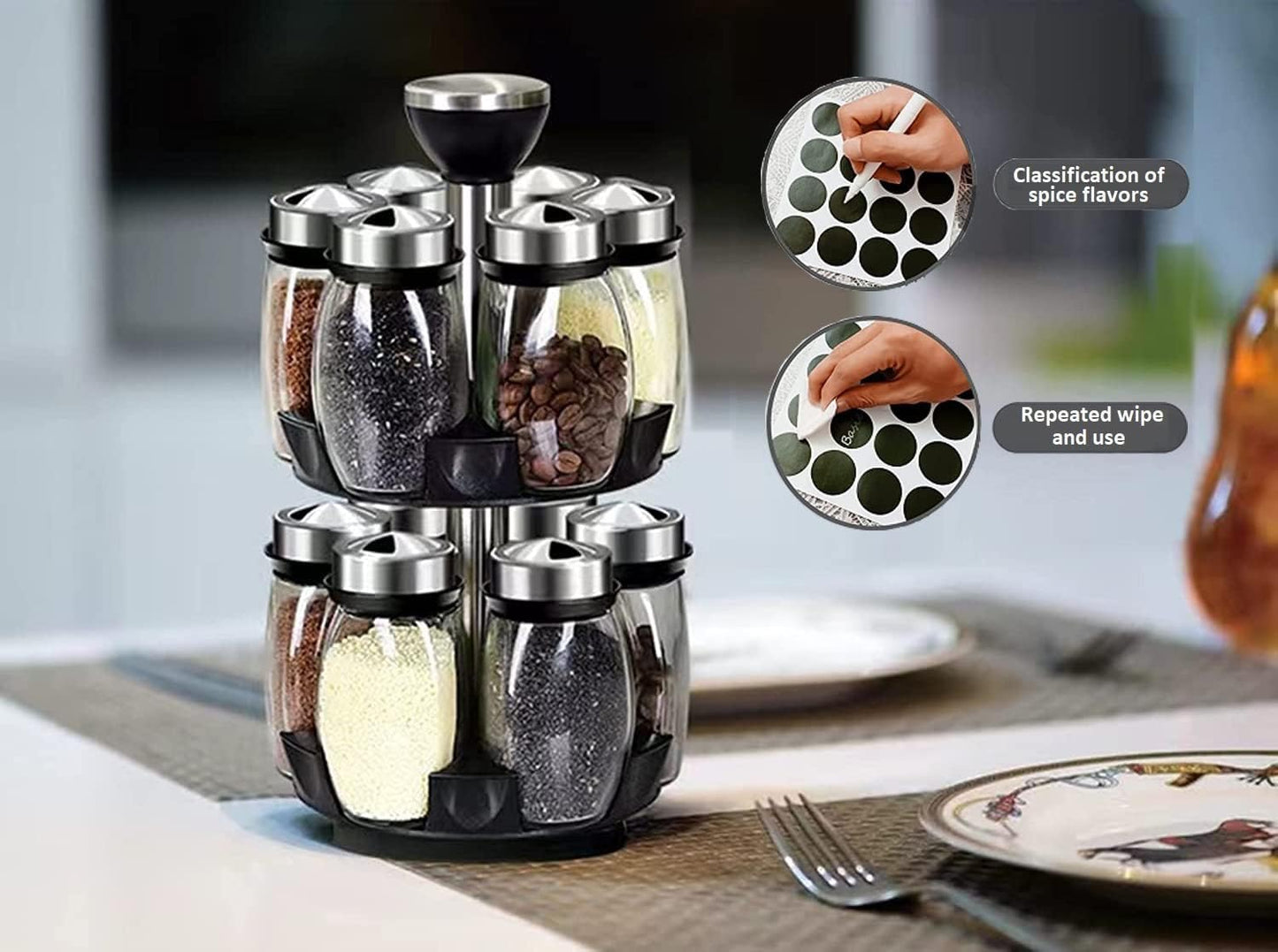 Revolving Spice Rack Organizer Countertop