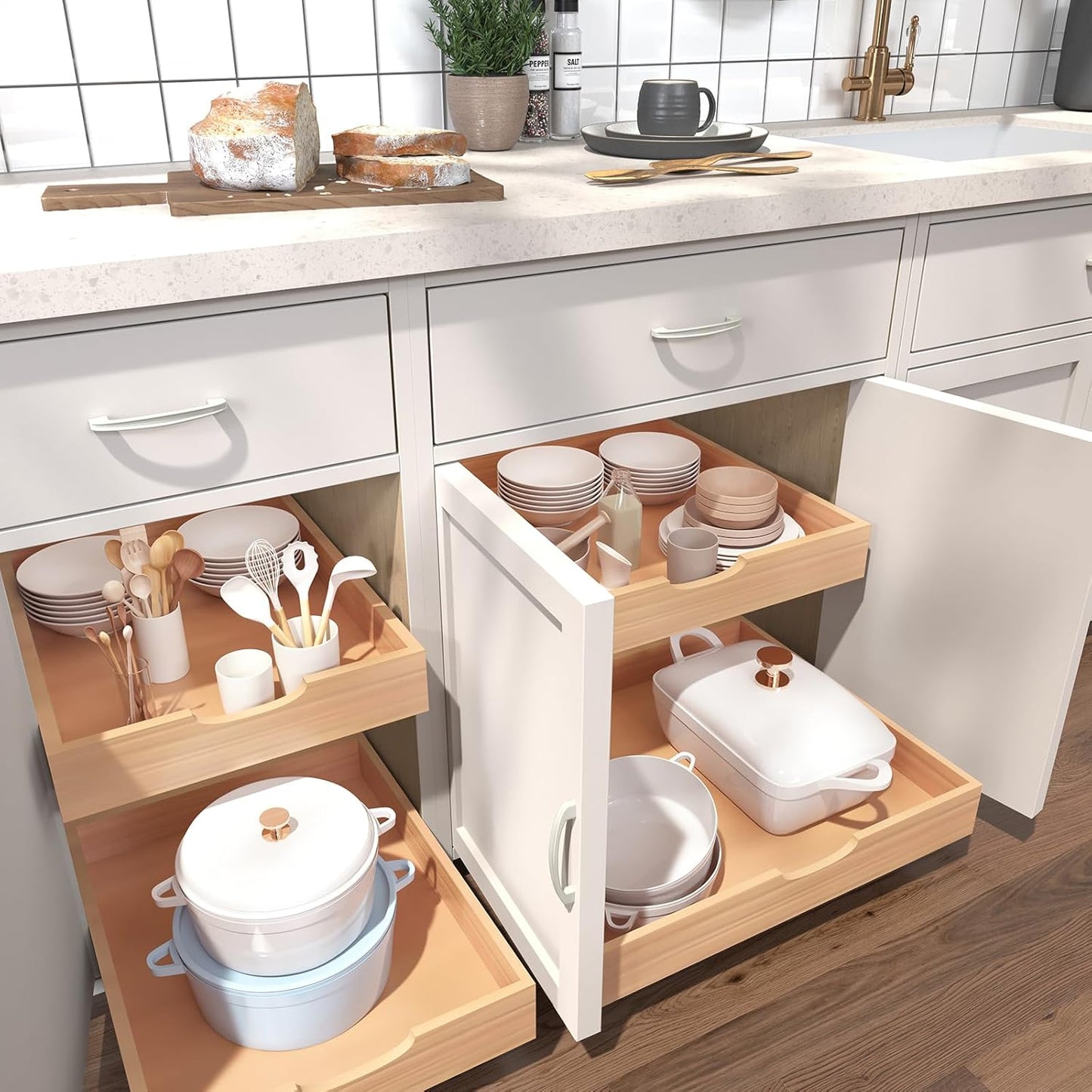 Pull Out Drawers for Kitchen Cabinets, Pull Out Cabinet Organizer