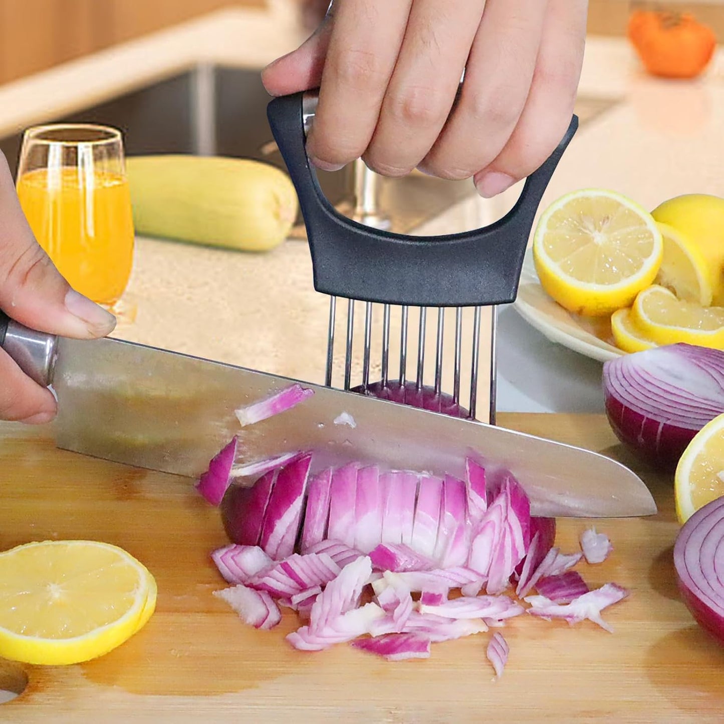 Onion Holder for Slicing, Onion Cutter Vegetable Chopper