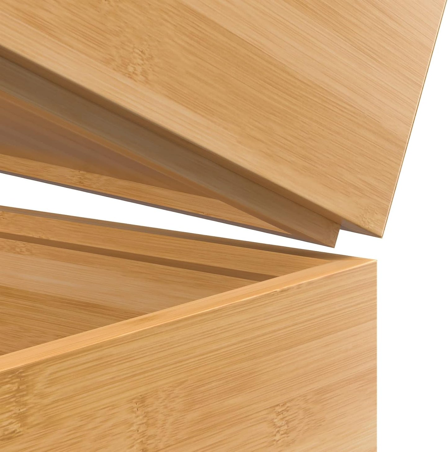 Bamboo Drawer Organizer, Stackable Utensil Organizer for Kitchen