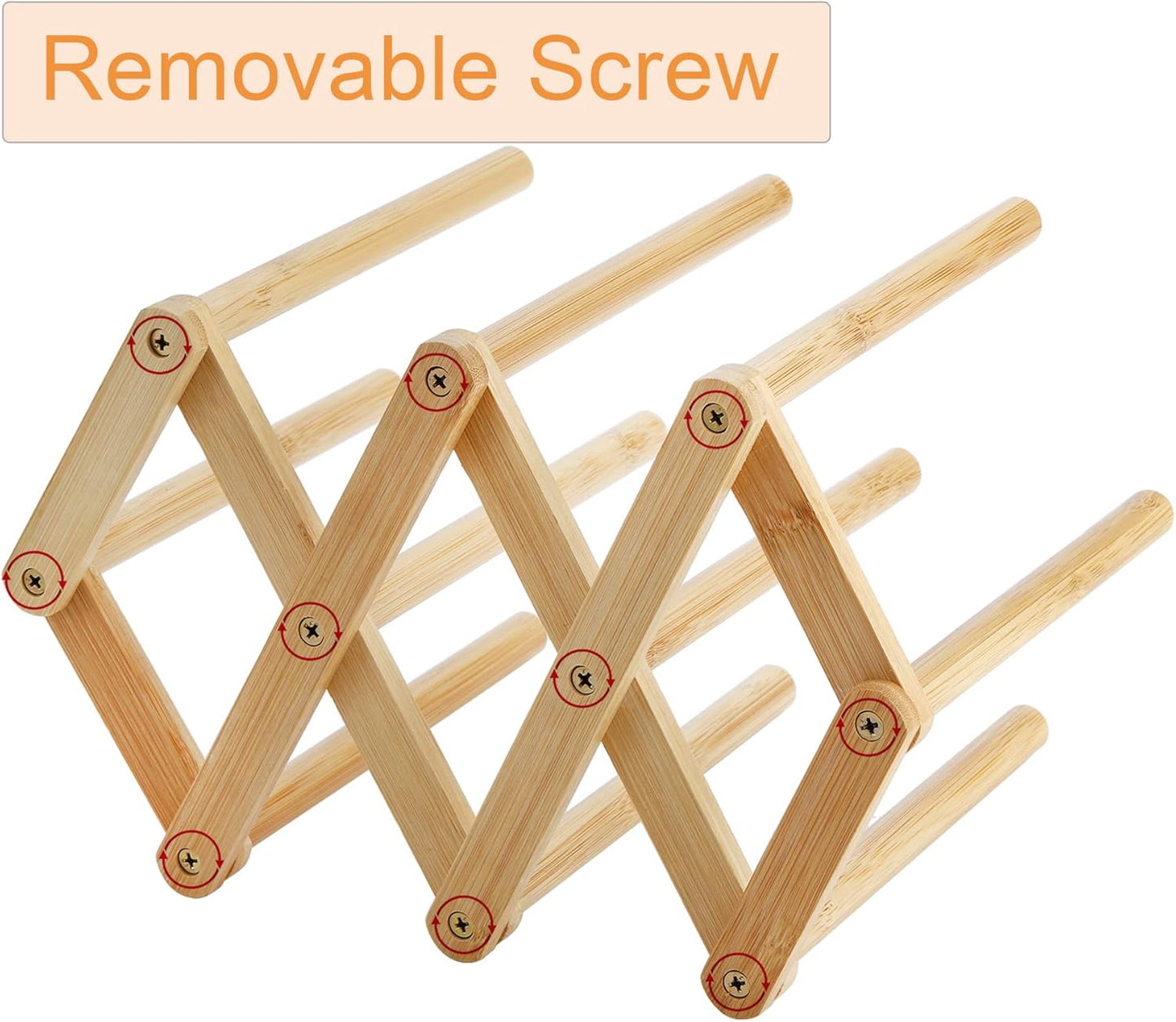 2 Pack Wooden Bottle Drying Rack - Retractable Bamboo Dish Drying Rack Plastic Bag Drying Stander Holder for Water Bottles, Dish, Plate, Cup, Book, Pot Lid, Cutting Board, Reusable Baggies