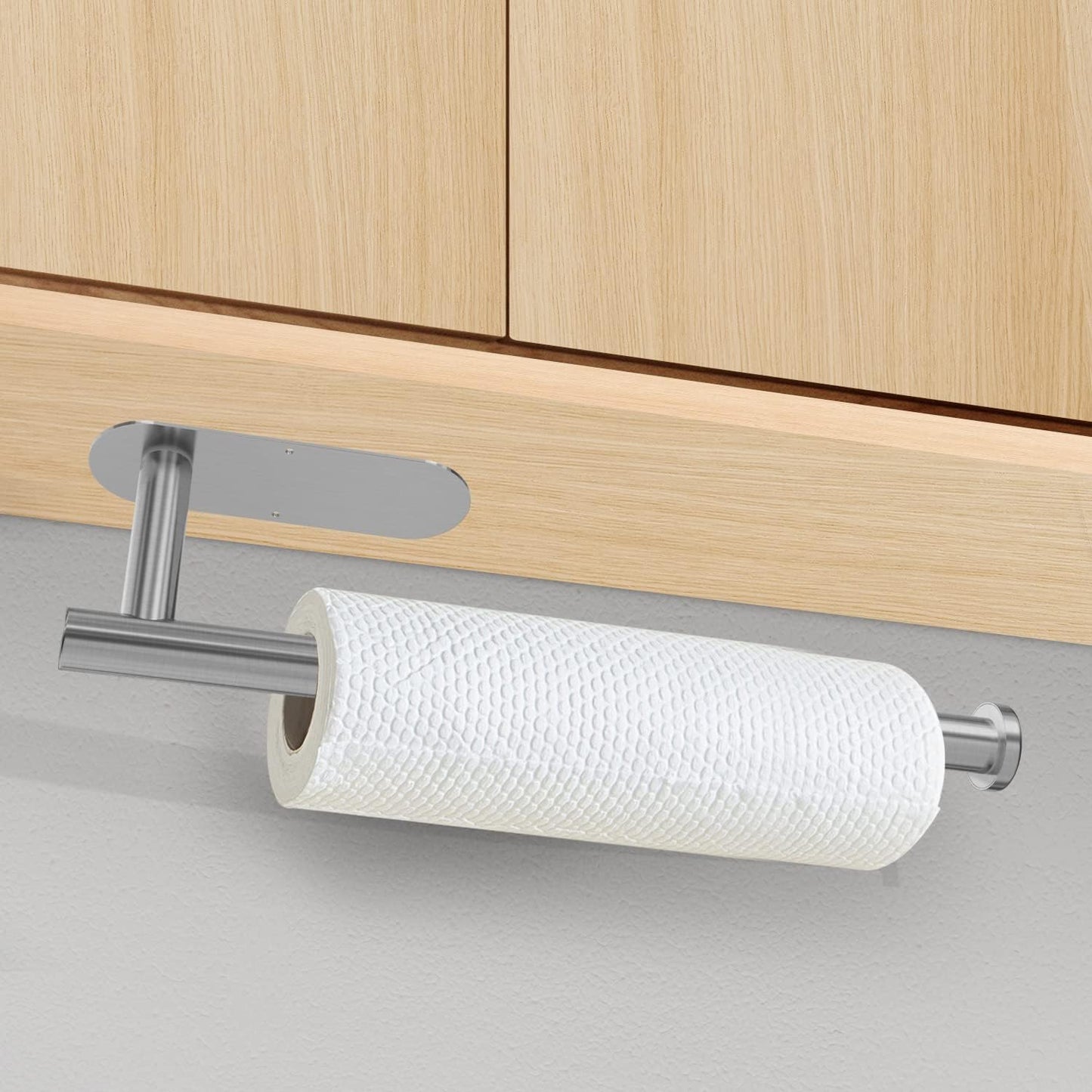 Paper Towel Holder Under Cabinet for Kitchen, Adhesive Paper Towel Holder Wall Mount