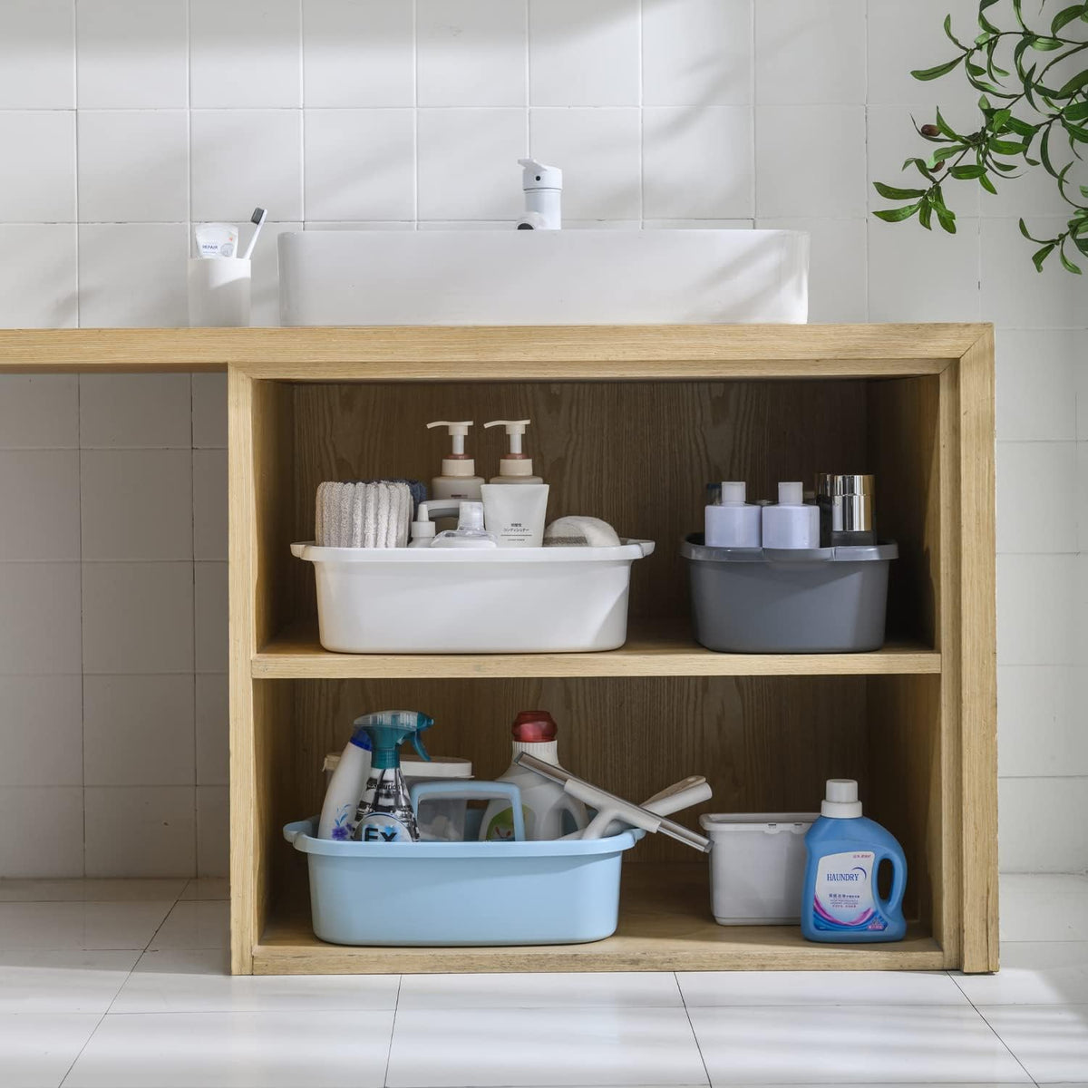 Haundry Large Cleaning Supplies Caddy with Handle