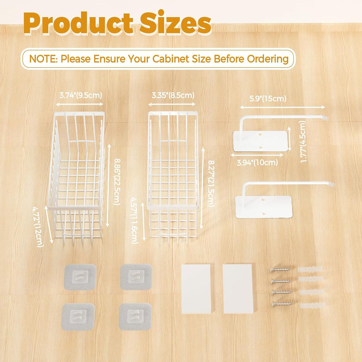 4 Pack Adhesive Cabinet Door Organizer