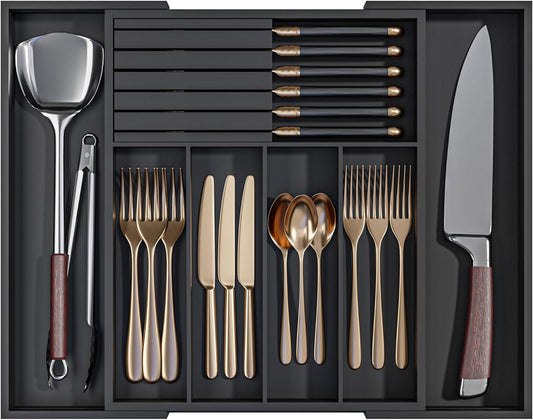 Utensil Organizer Silverware Tray for Drawer