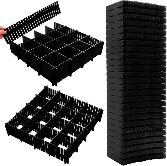 45 Pack Drawer Dividers, Plastic Adjustable Drawer Storage Organizer for Tidying Clutter Socks