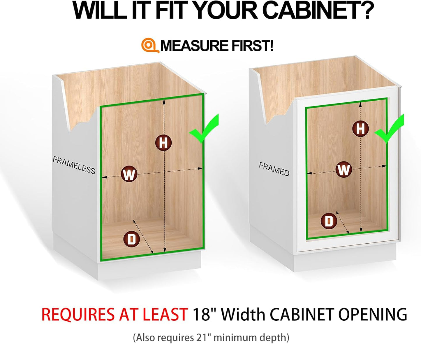 Cabinet Pull Out Shelves (17" W x 21" D), Heavy-Duty Premium Collection Slide Out Shelves