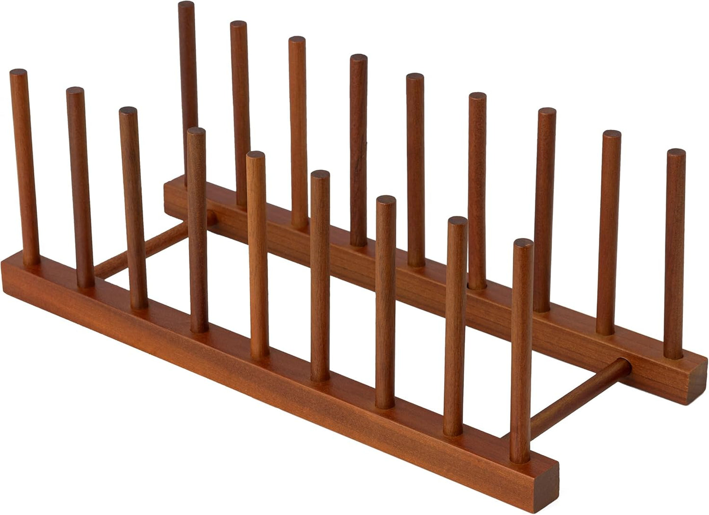 Teak Dish Plate Bowl Cup Book Pot Lid Cutting Board Drying Rack Stand Drainer Storage Holder Organizer Kitchen Cabinet（Keep Dry）