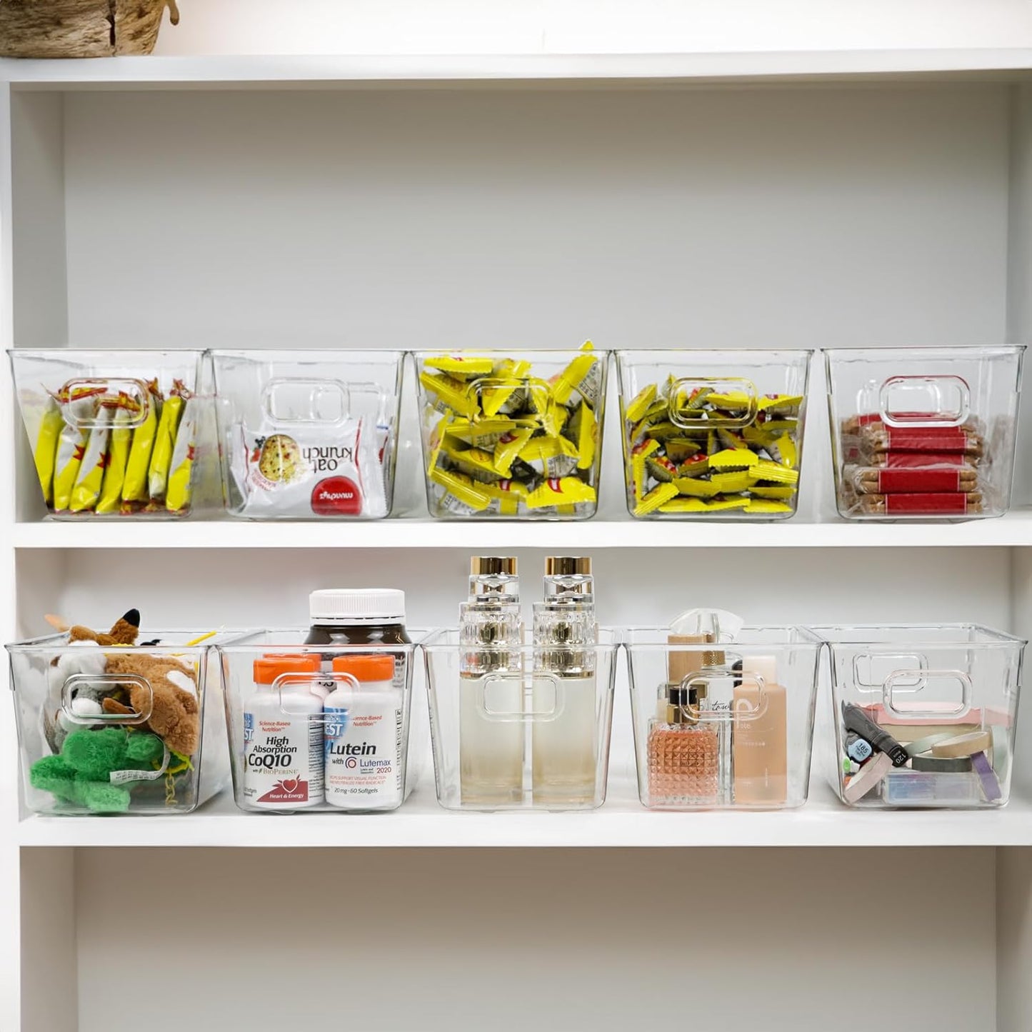 10 PACK Clear Storage Bins Clear Storage Containers for Kitchen Pantry Organization