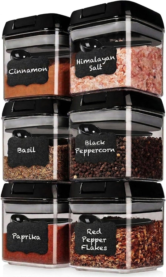 6 PC Airtight Food Storage Containers + 6 Spoons Included