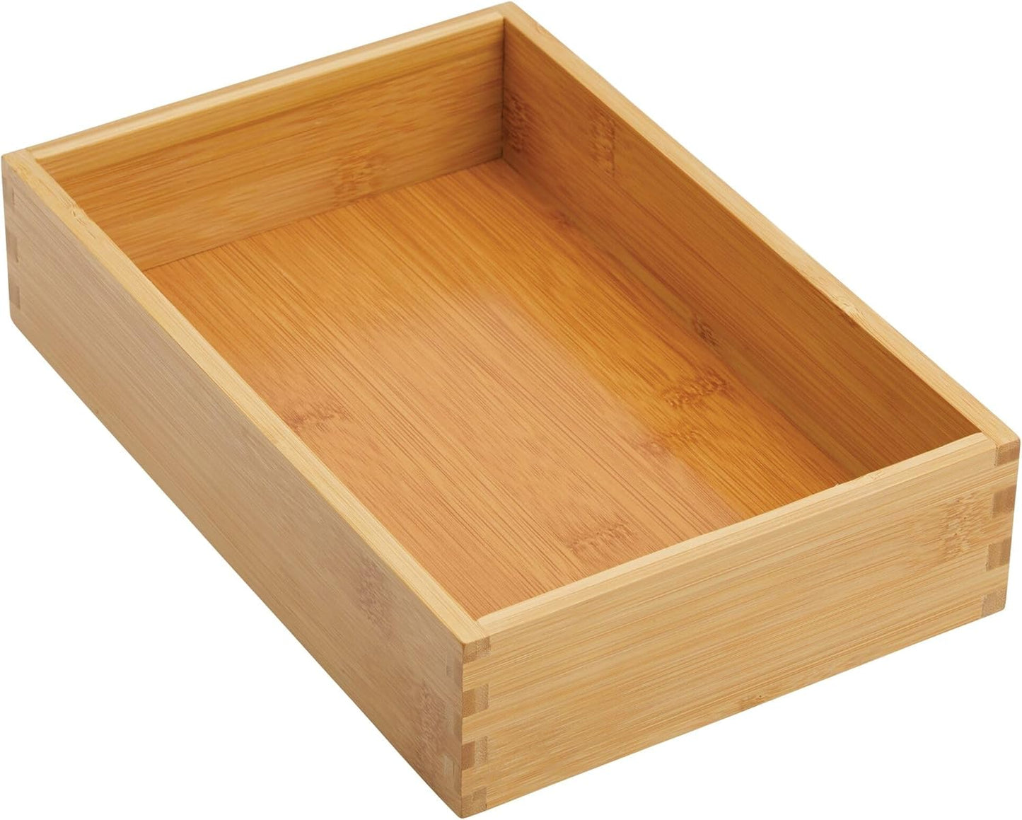 Bamboo Kitchen Cabinet Drawer Organizer Tray Bin - Eco-Friendly, Multipurpose - Use in Drawers