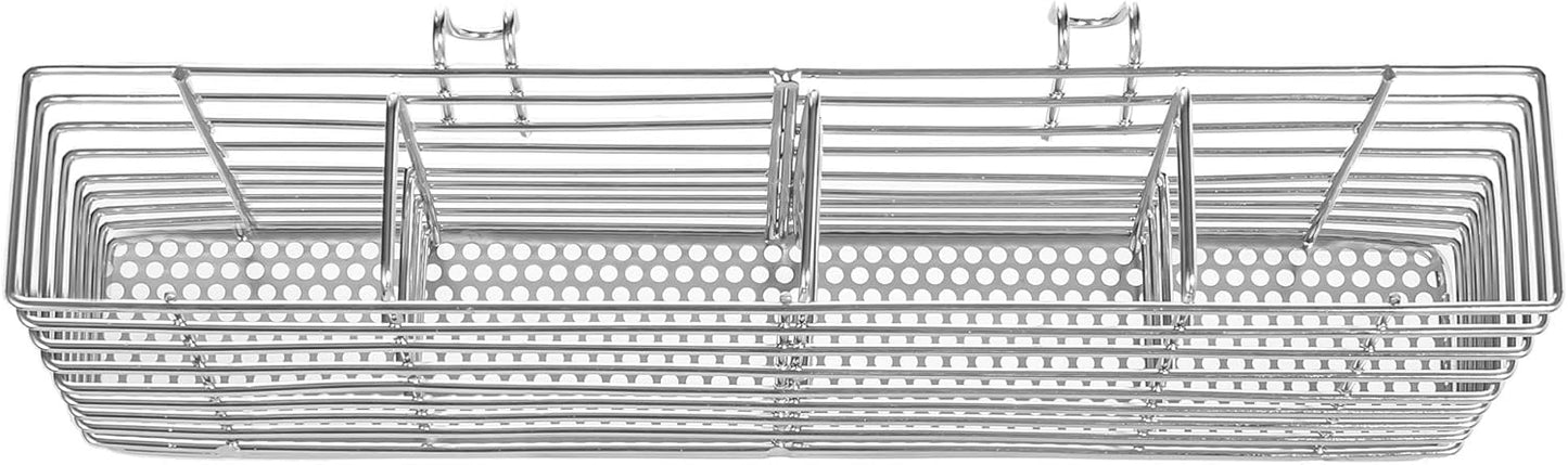 Stainless Steel Cutlery Utensil Holder Silverware Organizer with Hooks removable Drying Rack Silverware Holder Utensil Cutlery Basket Kitchen Dish Drainer Dish Drying Rack
