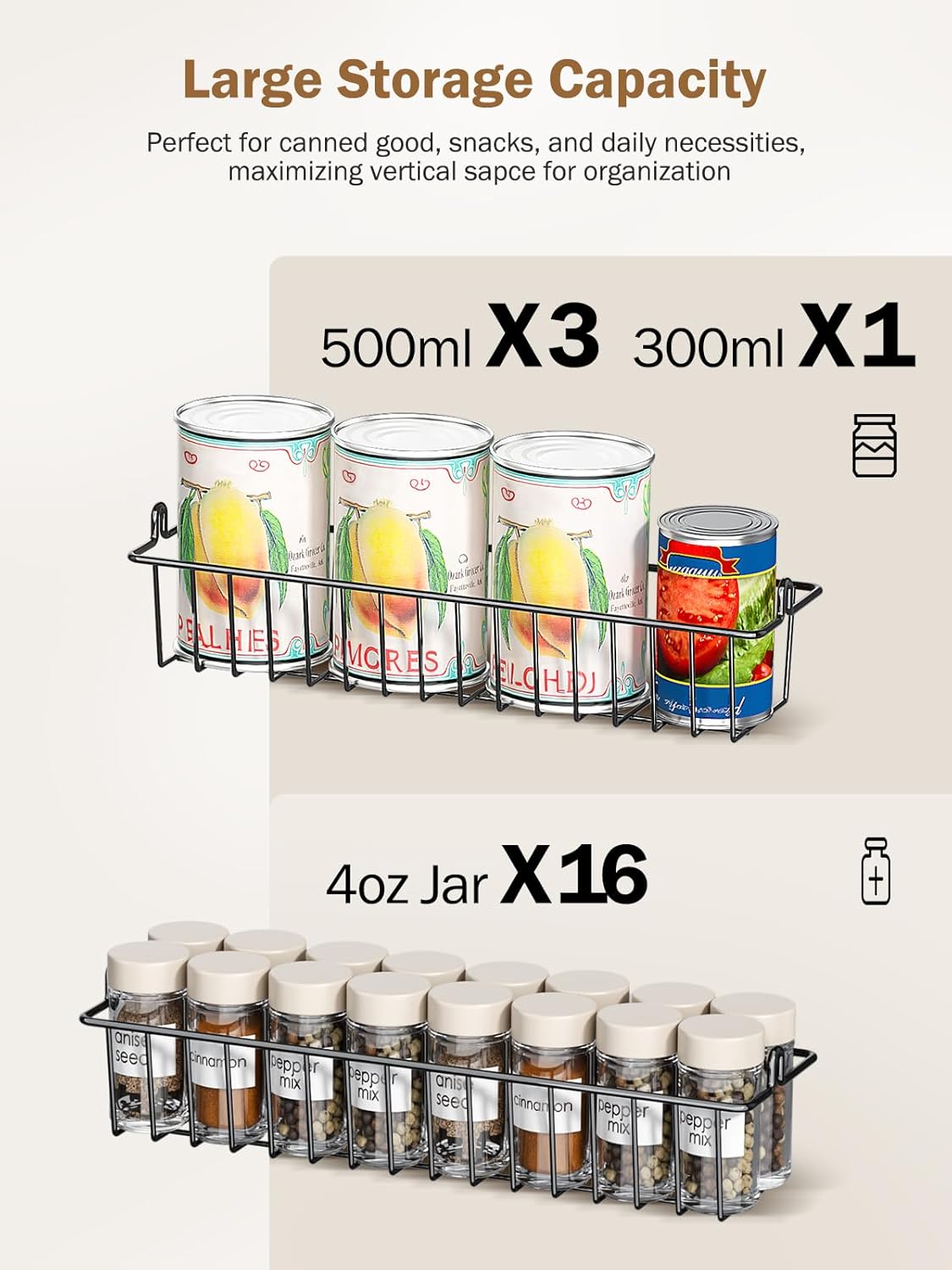 Over The Door Pantry Organizer, 9-Tier Pantry Door Organizers and Storage with Adjustable Basket