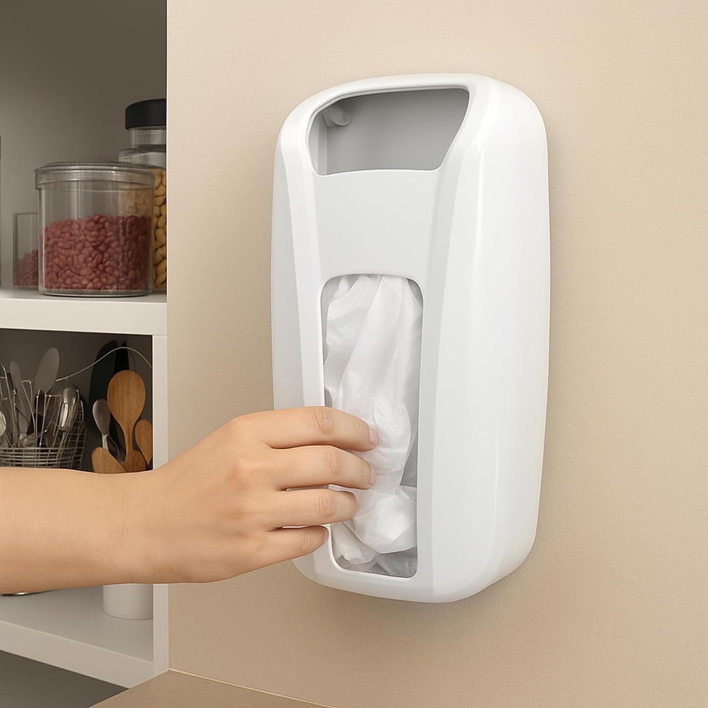 Plastic Bag Holder For Grocery Bags, Durable Plastic Bag Organizer Wall Mount