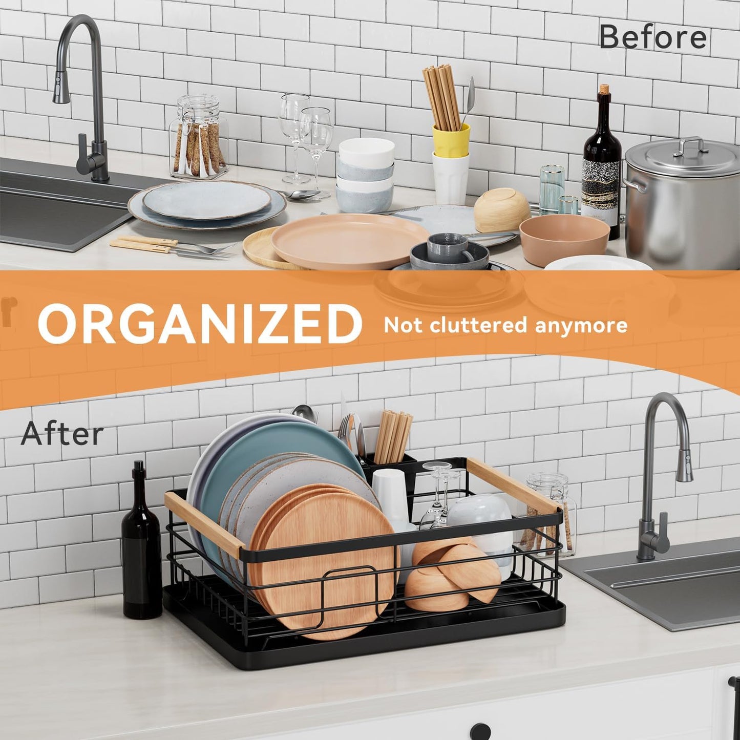 Dish Drying Rack, Dish Racks for Kitchen Counter