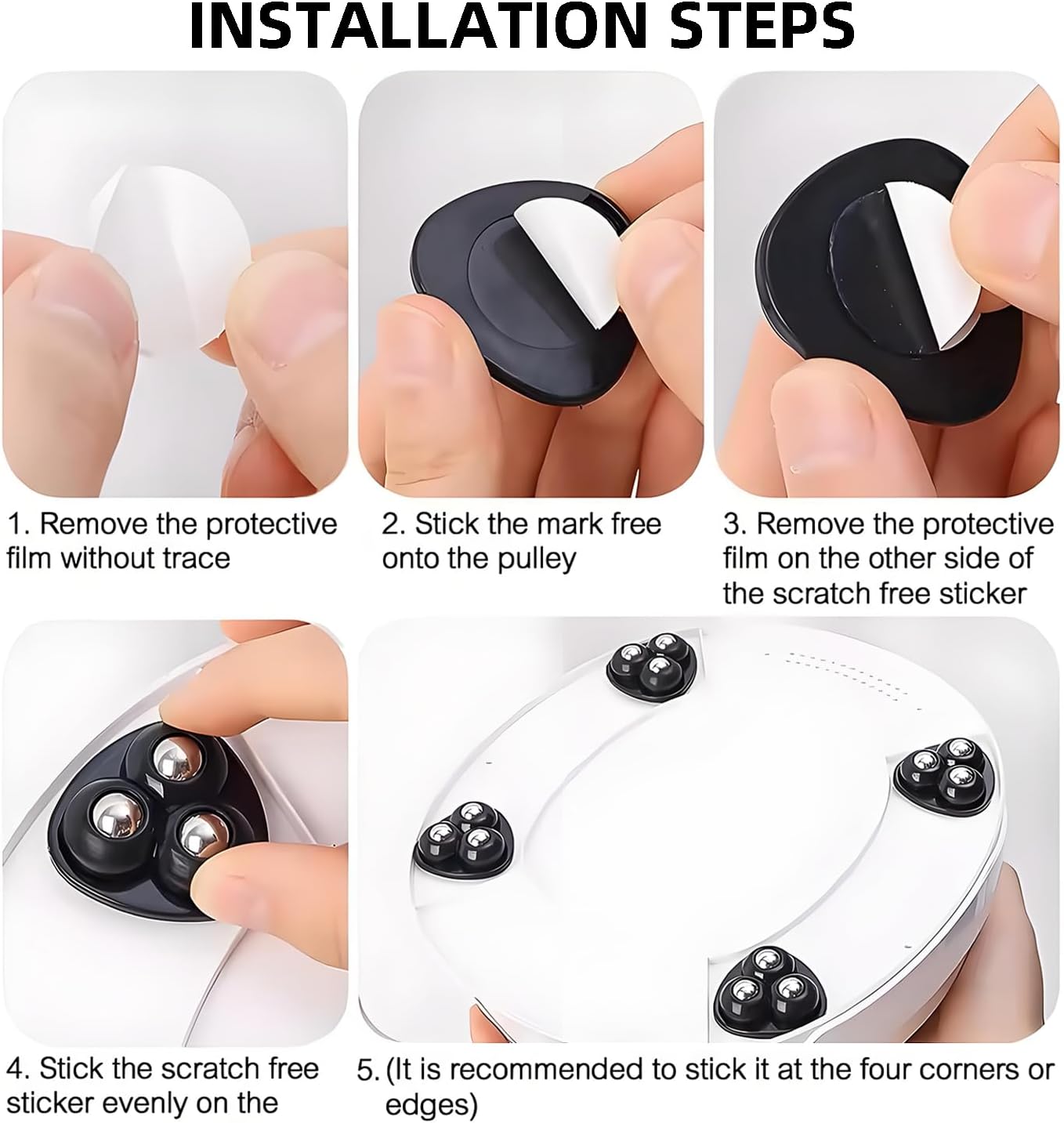 Appliance Slider, 8 Pack Self Adhesive Mini Caster Wheels, Appliance Rollers, 360° Swivel Universal Rollers, Appliance Sliders for Kitchen Appliances, for Coffee Maker, Countertop, Storage Box