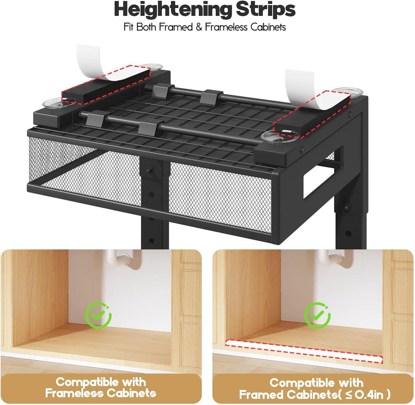 Under Sink Organizer, 2-Tier Dual Pull Out Cabinet Organizer Drawers With Smooth Circular Rail