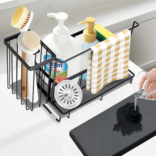 Kitchen Sink Caddy with Instant Drying Stone: Sink Sponge Holder