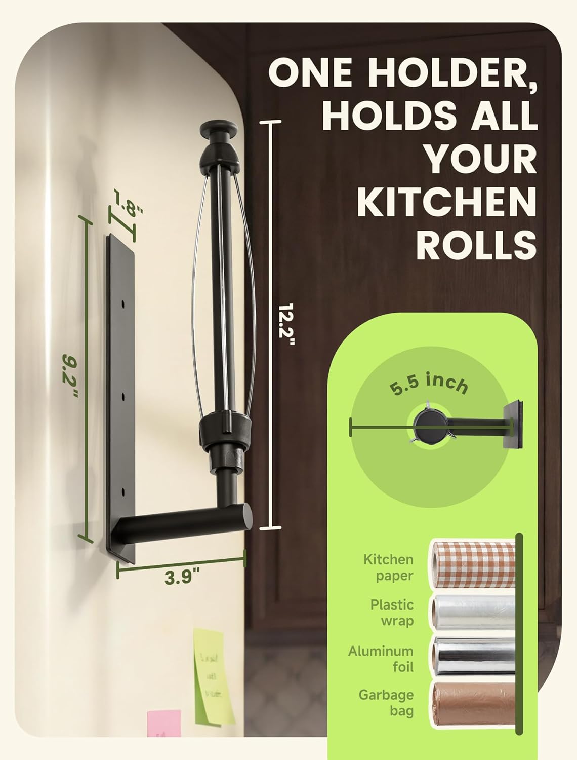 Magnetic Paper Towel Holder, Strong Magnet Paper Towel Holder for Fridge, Kitchen, RV, Garage