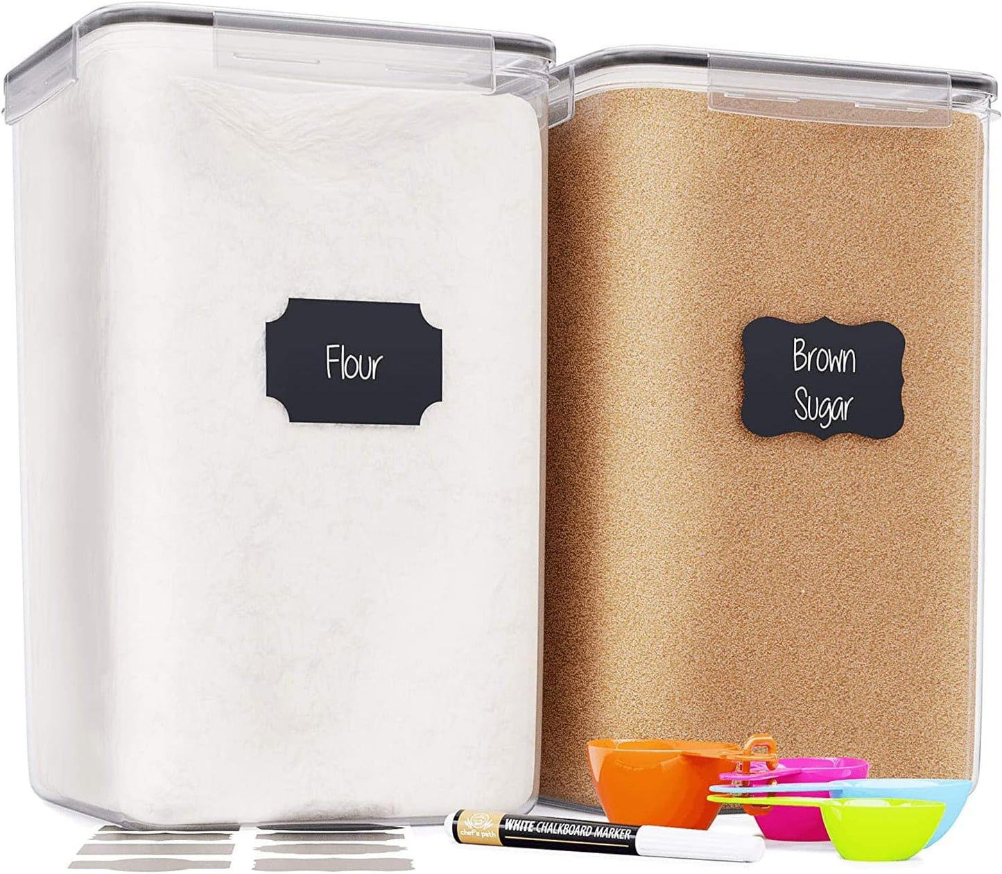Extra Large Airtight Food Storage Containers with Lids, Pack of 2, 6.5L, 220Oz