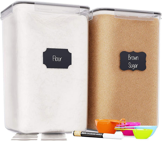 Extra Large Airtight Food Storage Containers with Lids, Pack of 2, 6.5L, 220Oz