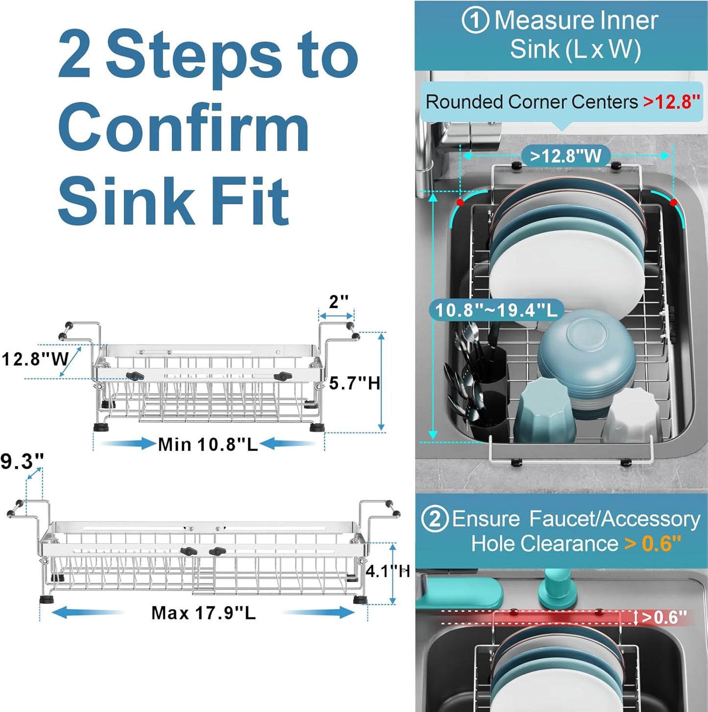 Expandable Over The Sink Dish Drying Rack