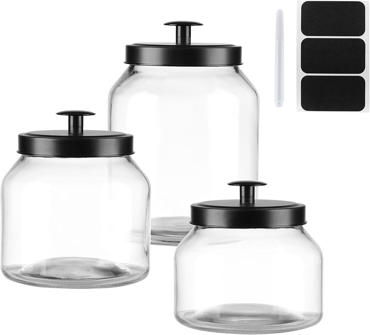Clear Glass Kitchen Canister Set, Cookie Jar, Food Storage Container