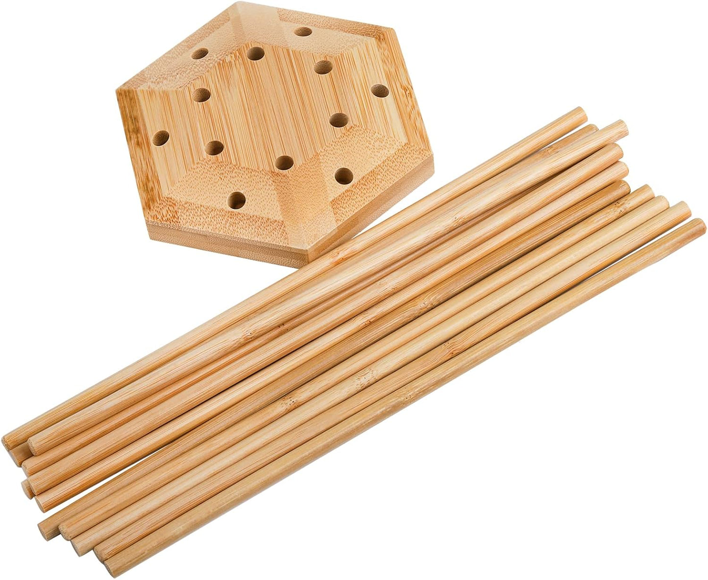 Set of 2 Plastic Bag and Bottle Drying Racks, Bamboo Dryer Rack Stand with 12 Sticks
