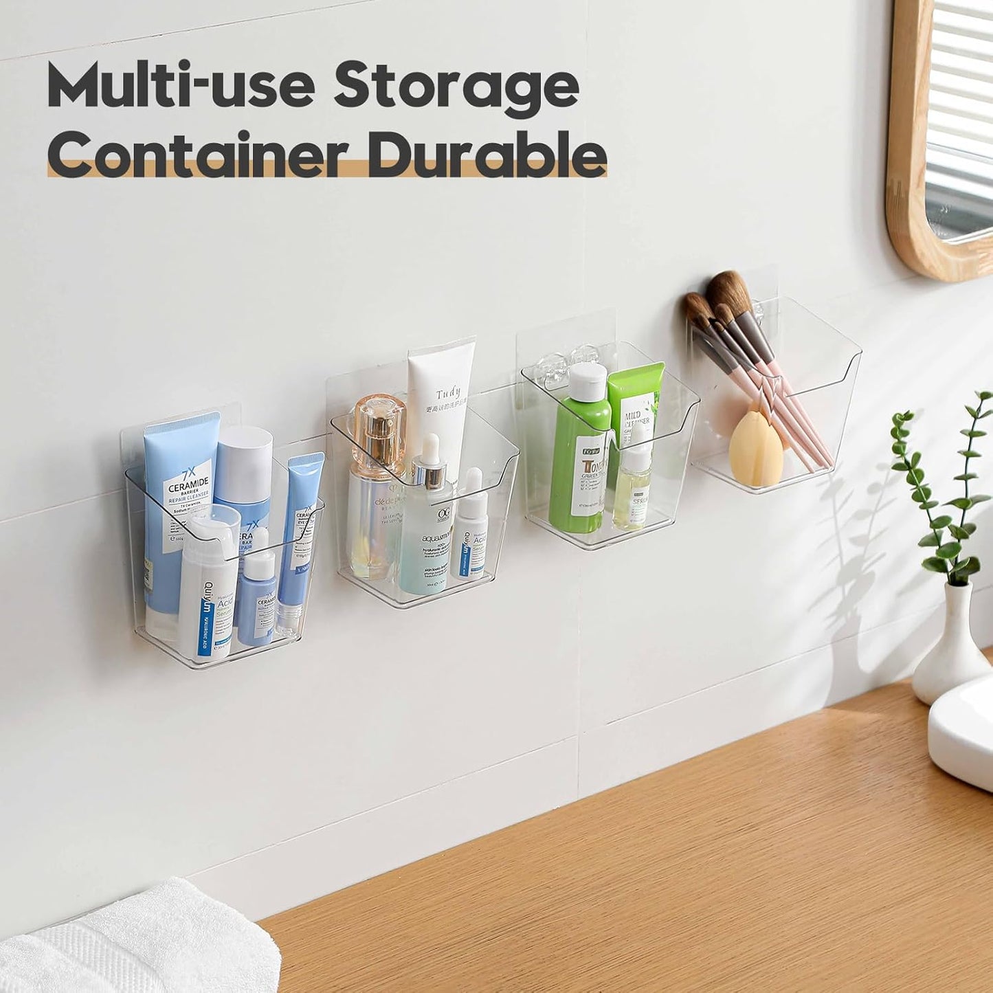 2-Pack Kitchen Cabinet Door Organizer Adhesive, Hanging Storage Bins