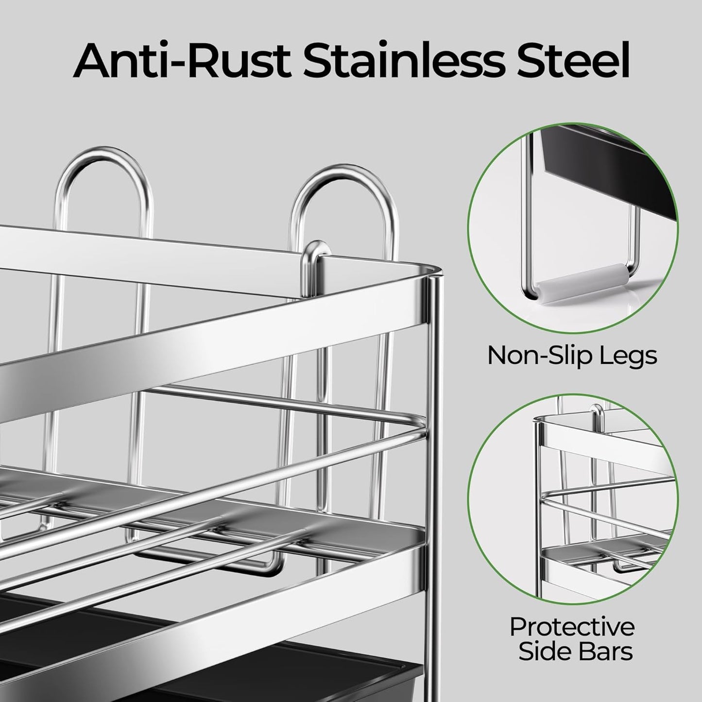 Large Dish Drying Rack, Expandable Dish Rack