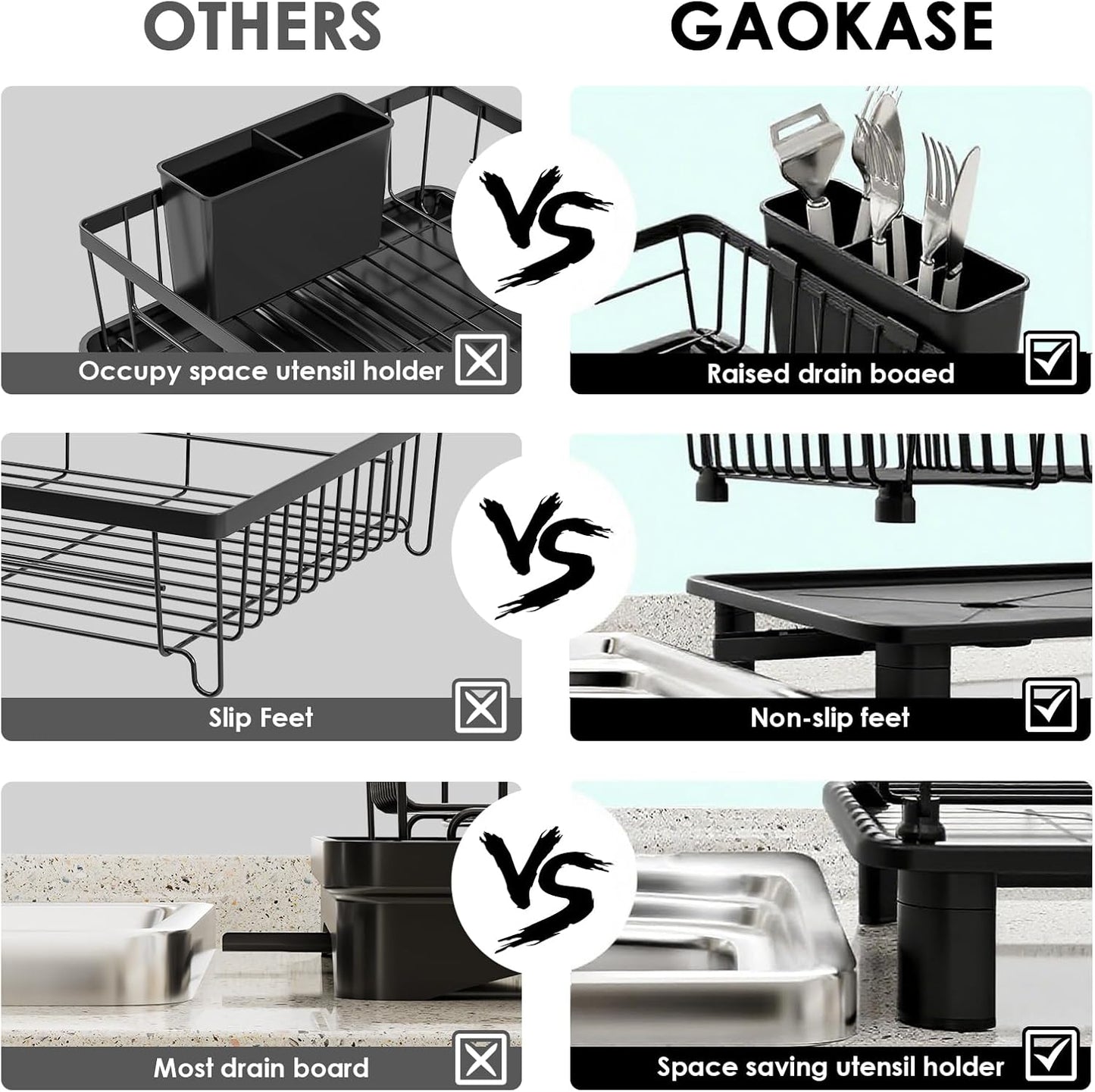 Dish Drying Rack, Stainless Steel-Dish Rack, Dish Racks for Kitchen Counter