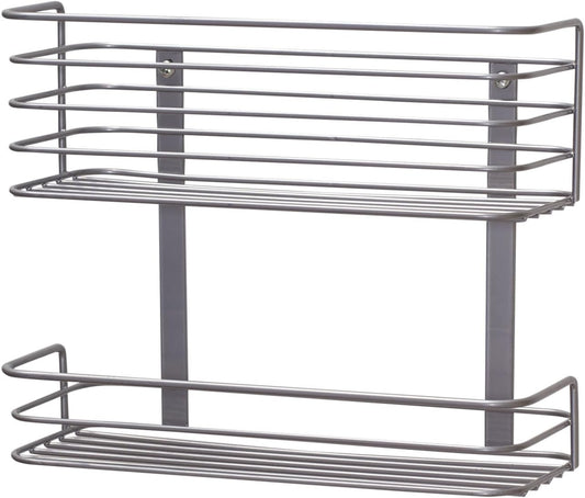 1228-1 Double Basket Door Mount Cabinet Organizer | Mounts to Solid Cabinet Doors or Wall