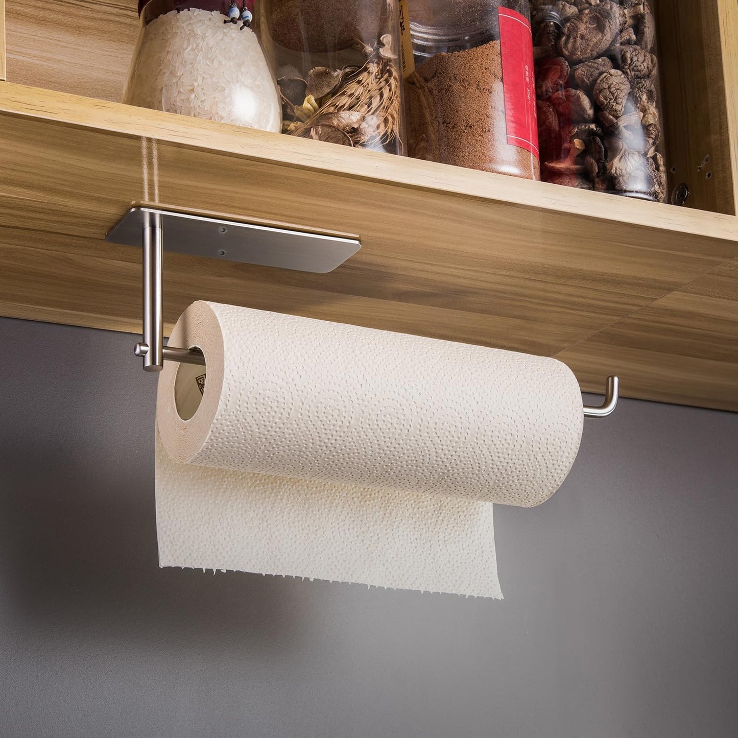 Paper Towel Holder Under Cabinet - Self Adhesive Towel Paper Holder Stick on Wall for Kitchen