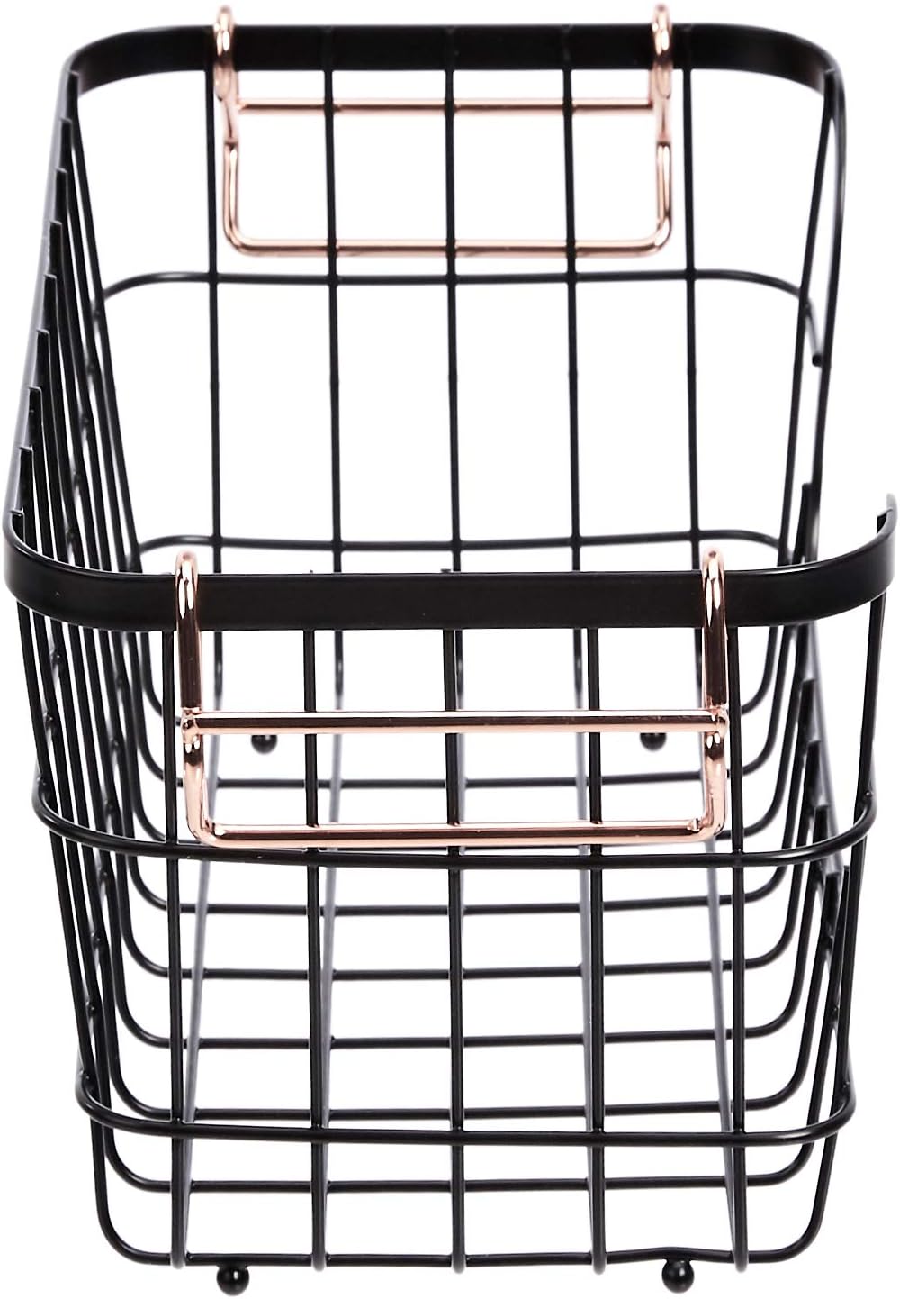 Stackable Metal Wire Rectangular Storage Baskets for Kitchen, Bathroom or Pantry Organizing