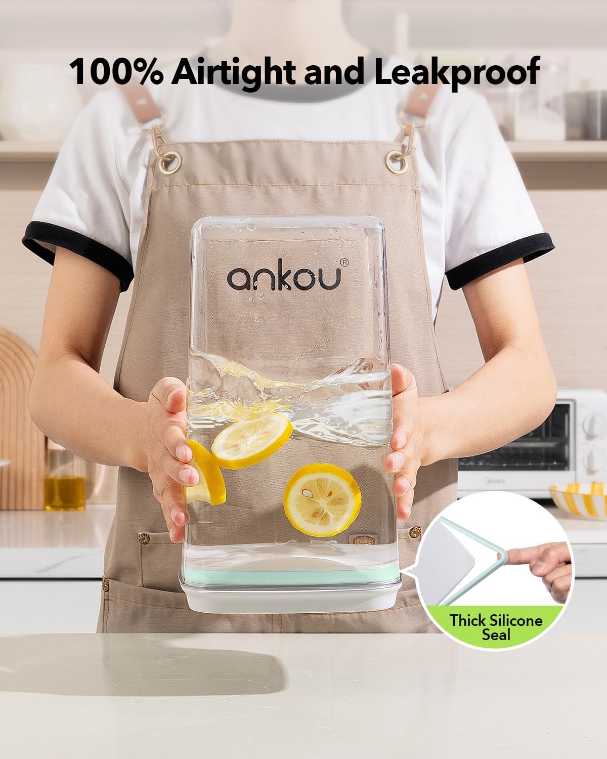 Airtight Food Storage Container with Pop Lid & 130ml Scoop, 4L/4.2qt *4 BPA-Free Cereal, Rice