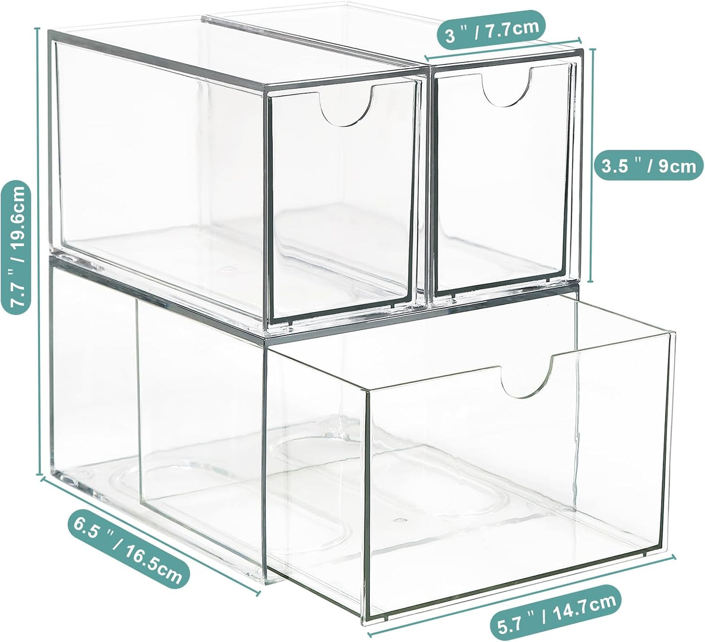 3 Tea and Coffee Organizer and Storage, Acrylic Tea Bag Holder Organizer