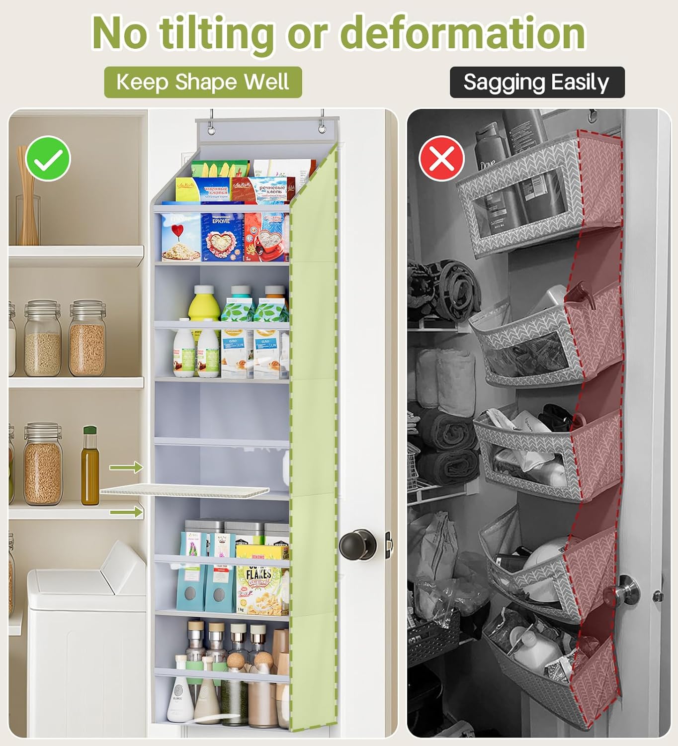 2 Pack Over the Door Organizer, Large Capacity Closet Door Hanging Organizer