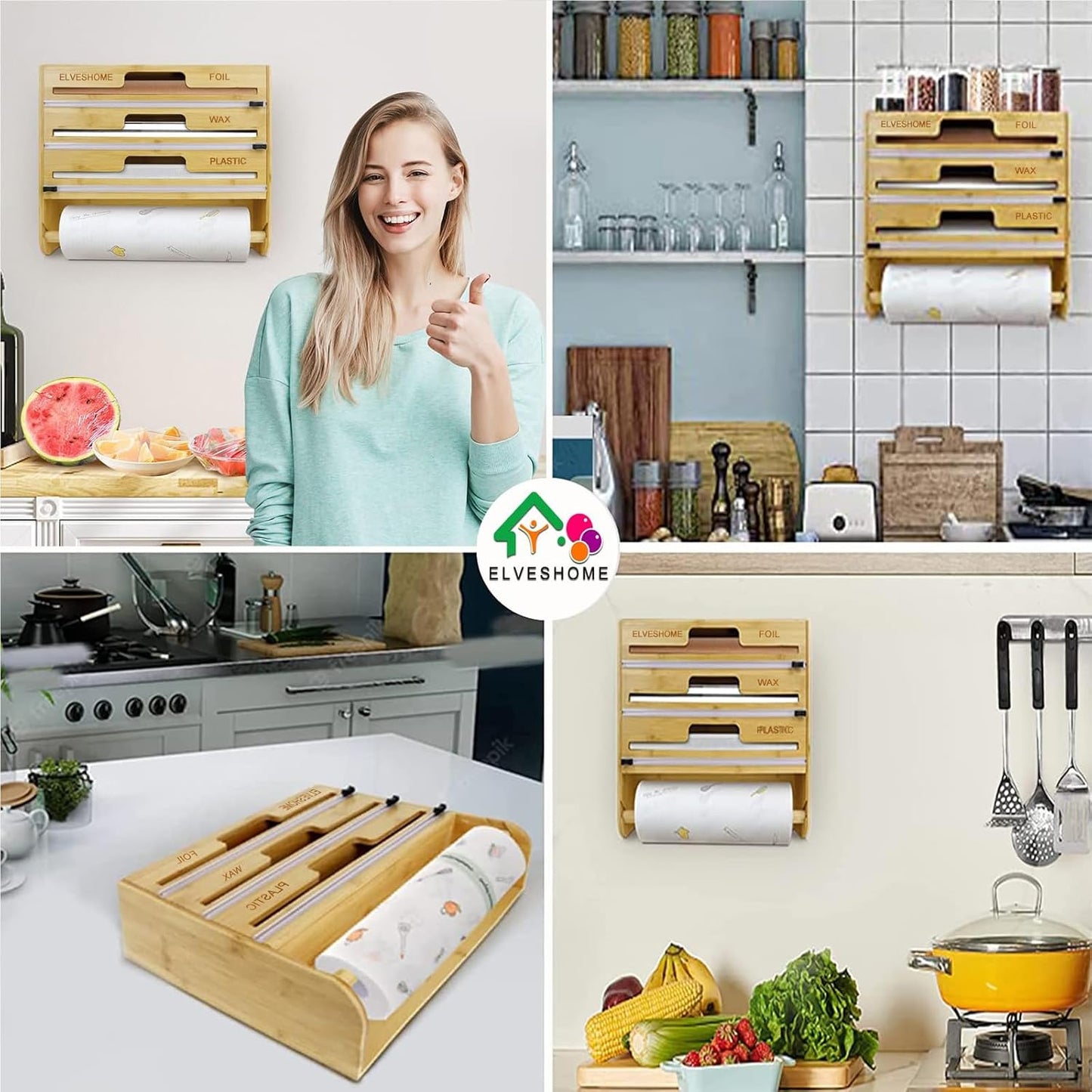 5 in 1 Foil and Plastic Wrap Organizer with Cutter