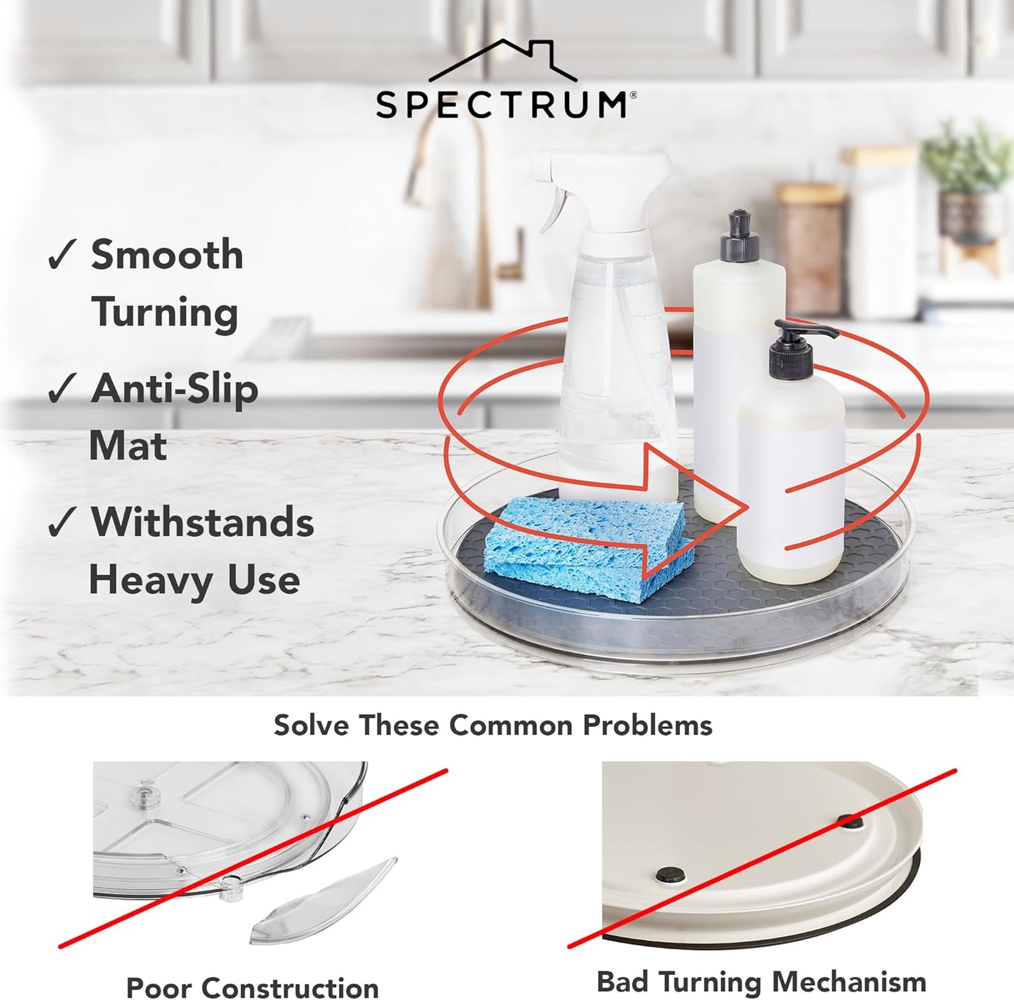 Small Lazy Susan Organizer 7in for Cabinets Refrigerator Pantry Table Pack of 2