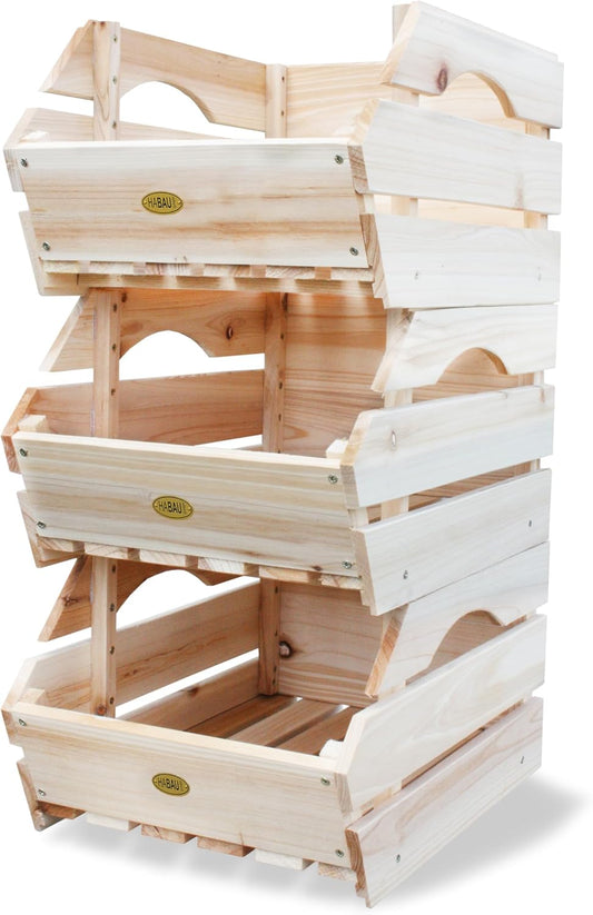 Wood Potato Onion Storage Bins