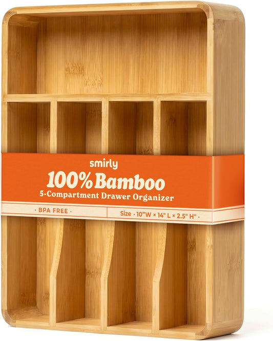 Silverware Drawer Organizer – Bamboo Kitchen Drawer Organizer