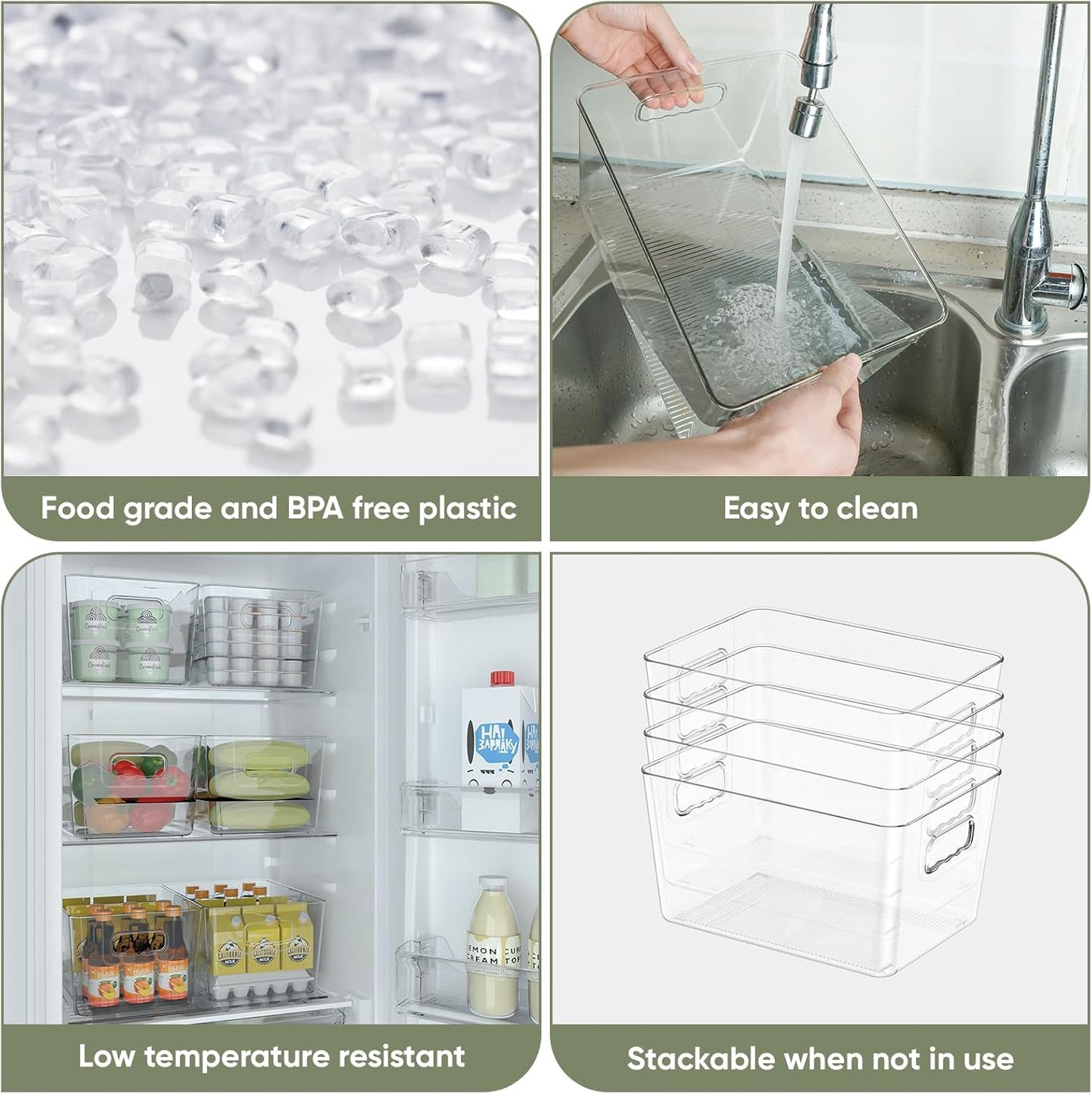 Clear Plastic Storage Bins, Pantry Organization