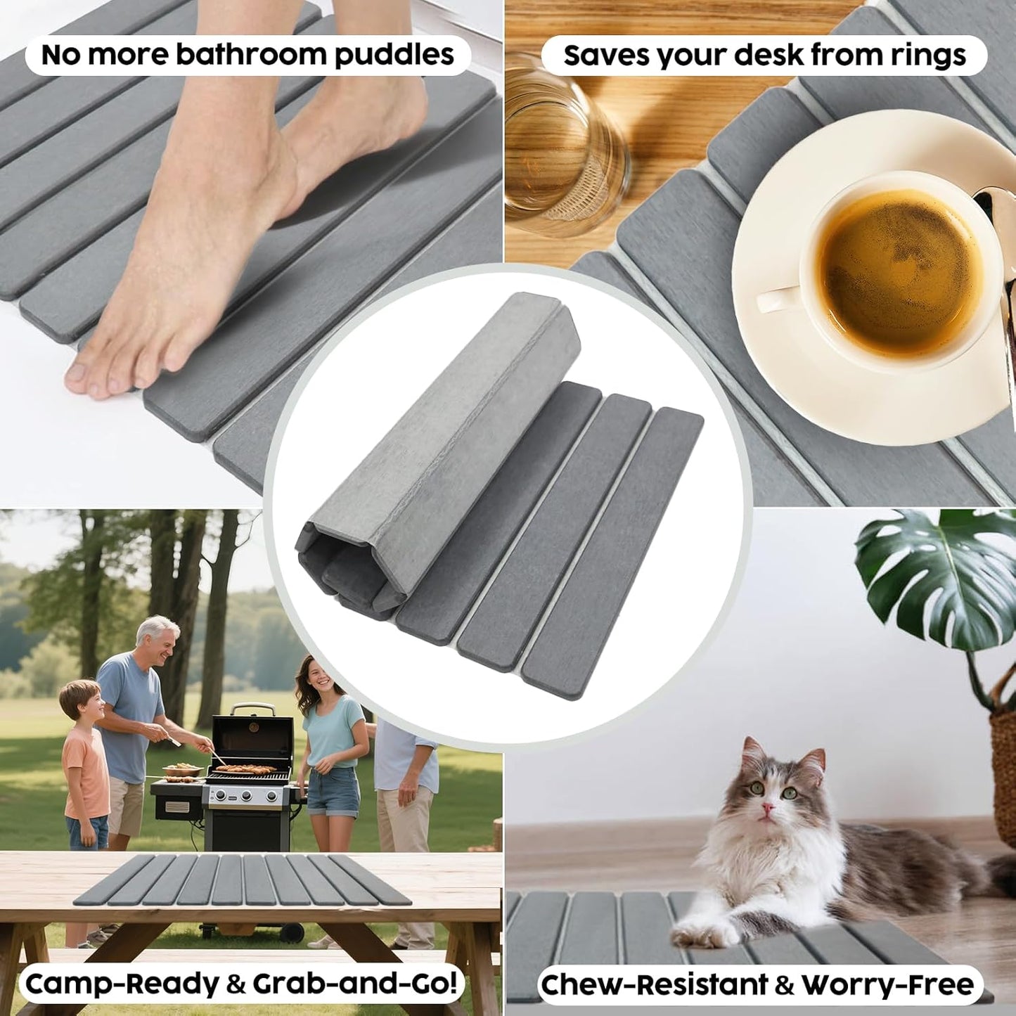 Large Stone Dish Drying Mat for Kitchen Counter