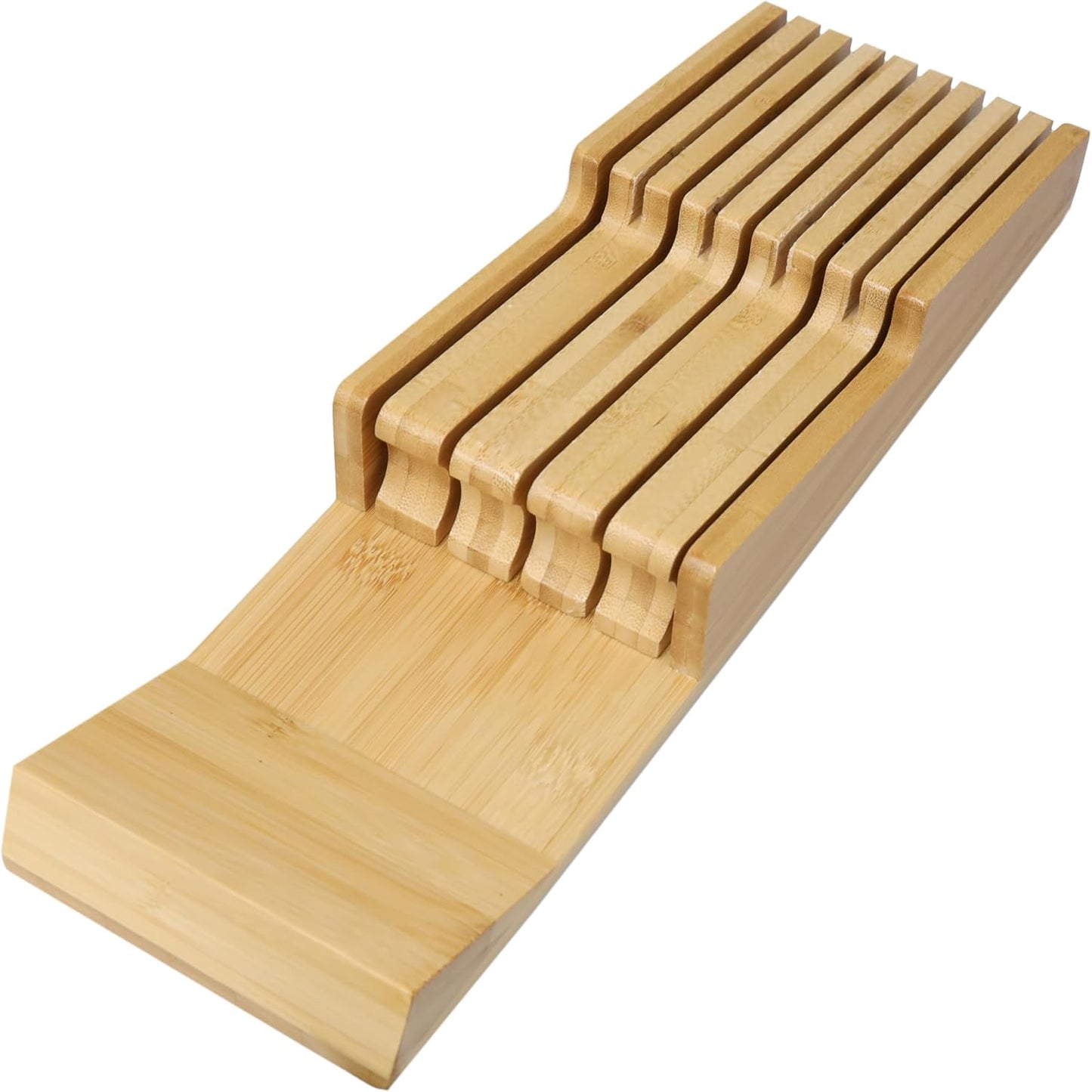 Bamboo In-Drawer Knife Block,Knife Block without Knives, Fit for 9 Knives