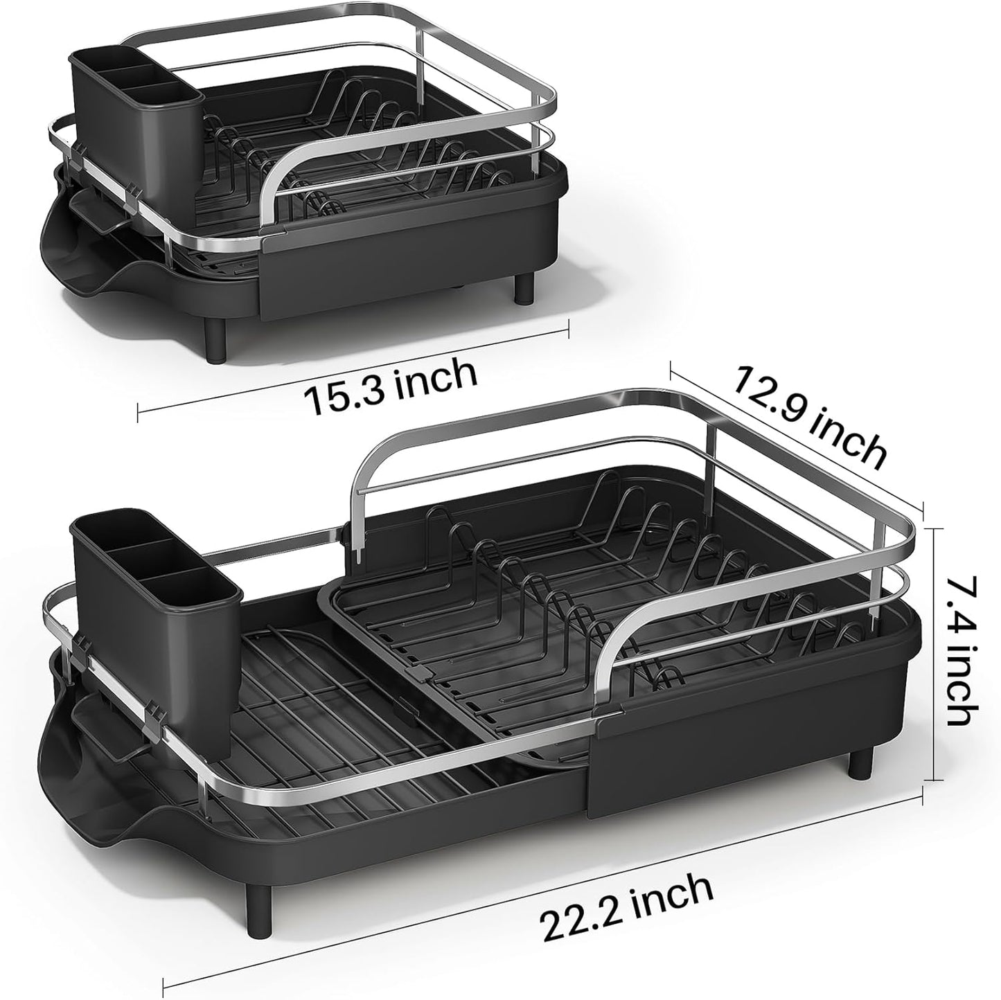 Dish Drying Rack - Expandable Dish Rack for Kitchen Counter