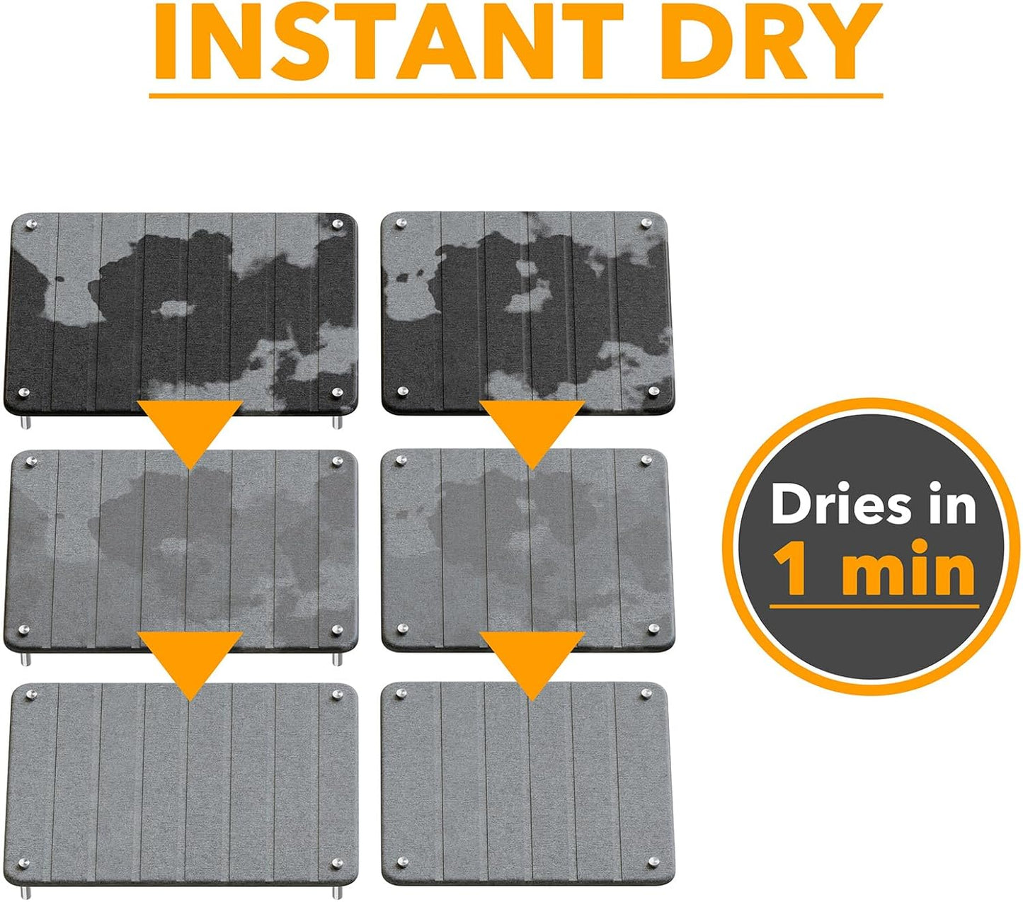 2 Pack Stone Dish Drying Mats for Kitchen Counter, Expandable Absorbent Rack Dish Pad