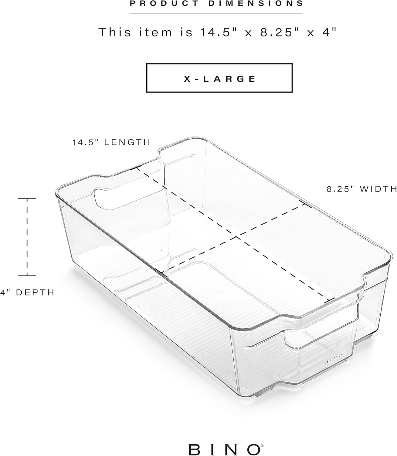 Stackable Storage Bins, X-Large - 4 Pack | THE STACKER COLLECTION | Clear Plastic Storage Bins | Organization Containers for Pantry & Fridge | Multi-Use Organizer Bin | BPA-Free
