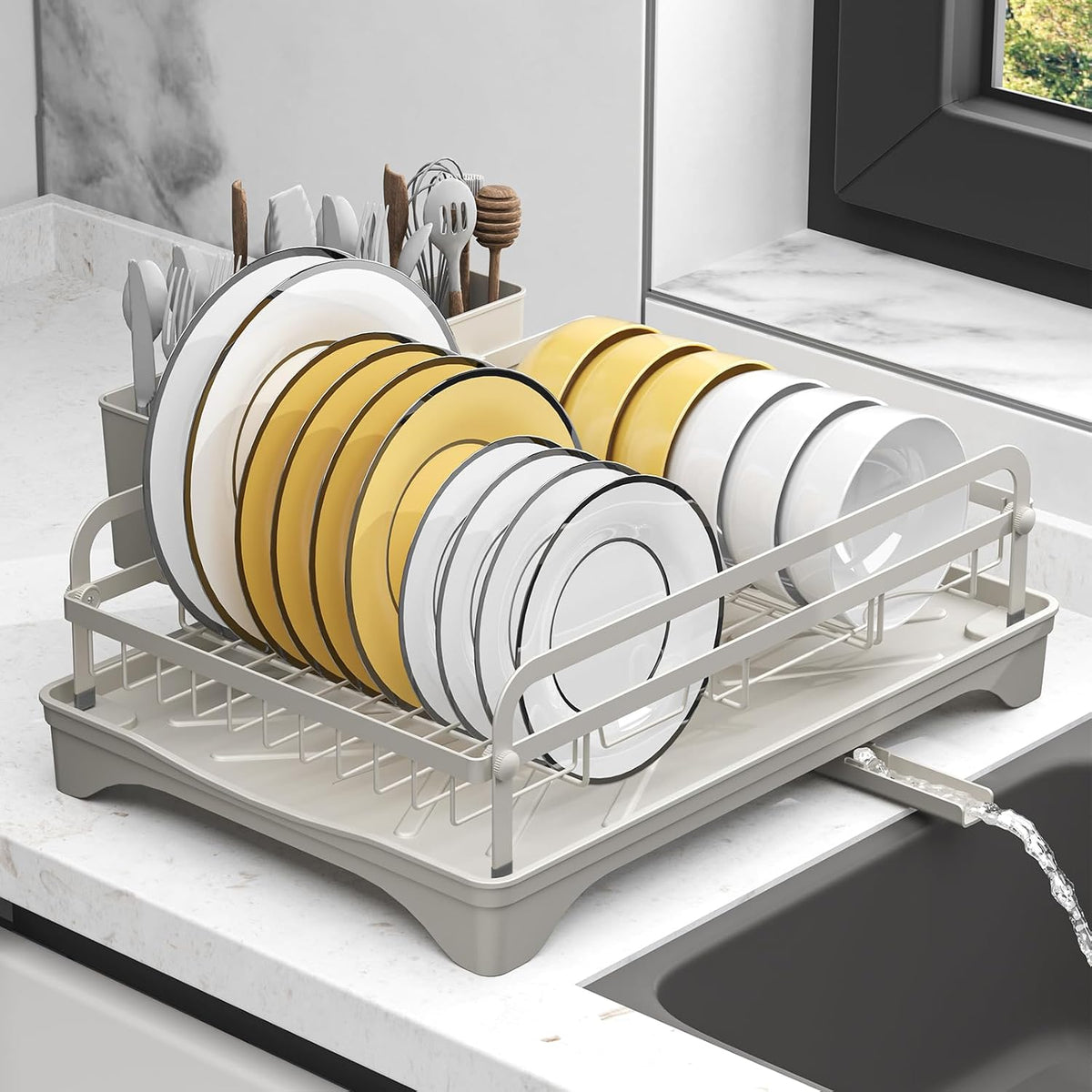 Dish Drying Rack,Dish Racks for Kitchen Counter,Metal Dish D