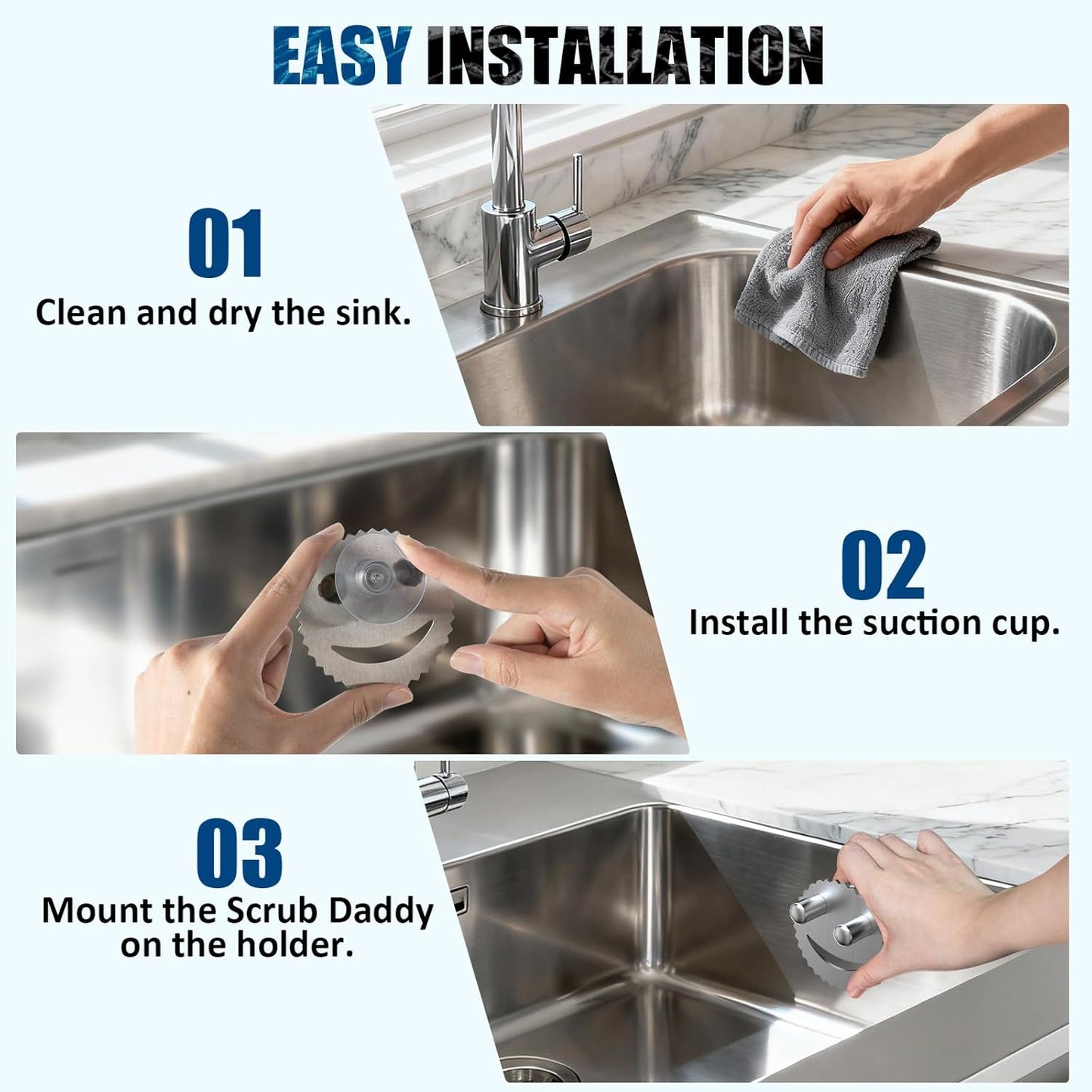 Stainless Steel Scrubber Smiley Face Dish Sponge Holder