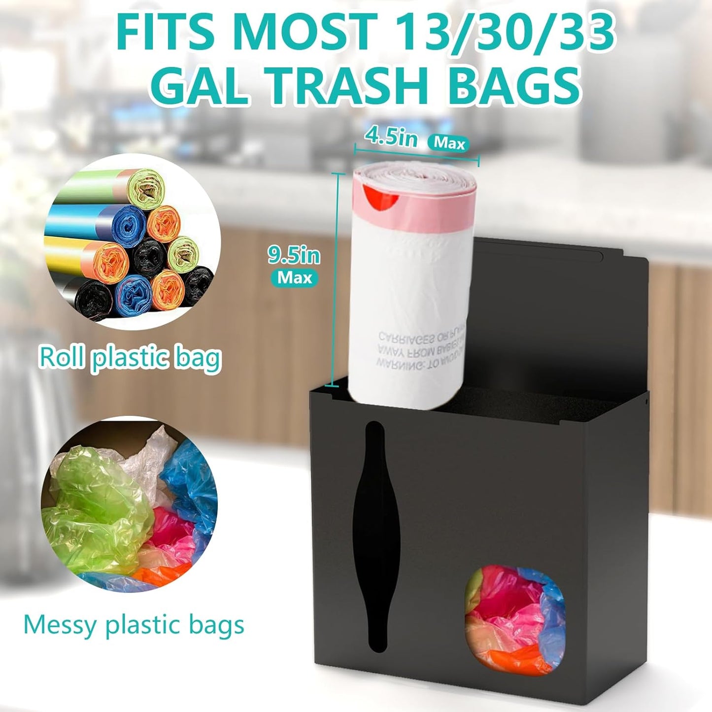 2 in 1 Grocery Bag Holder & Trash Bag Holder Dispenser